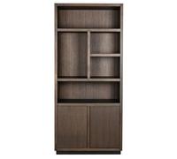 Oakura Dark Oak Bookcase with Cupboard - RH