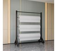 OAKVYNE Heavy Duty Steel Organizer Holder With Adjustable Hanging Rod, Movable Heavy Duty Steel Organiser Holder, Vinyl Wrap Roll Holder, Automobile Film/Wallpaper Displays(3Rods,180cm)