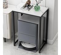 OAKVYNE Hidden Robot Vacuum Storage Rack, Vacuum Stand, Modern Open Storage Shelves Stand Cabinet,Wooden Top Fish Tank Stand, Vacuum Cleaner Storage Cabinet For Home(Black,50 * 40 * 53cm)