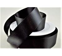 Oakwood Archer Double Faced Satin Ribbon, Black, 15mm x 25m