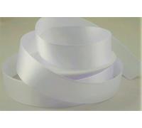 Oakwood Archer Double Faced Satin Ribbon, White, 15mm x 25m
