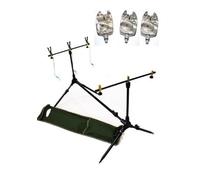 OAKWOOD Carp Multi Rod Pod And Camo Bite Alarms x 3 + Bag & Swingers