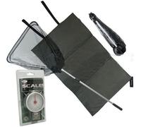 OAKWOOD Folding Landing Net & Handle + Unhooking Mat & Scales, Fishing Coarse/Pike,Carp