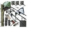 OAKWOOD Full Carp Fishing Set up 10FT 3PC Rods Reels Bite Alarms Holdall Bivvy Shelter