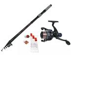 Oakwood Telescopic Fishing Rod, 12 ft Carbon Rod with Reel, Floats, Hooks and Weights