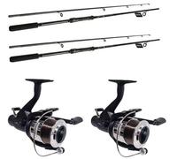 OAKWOOD x 2 Carp Stalker Fishing Rod Set, 6FT 2-Piece with Reels and Line, Pack of 2