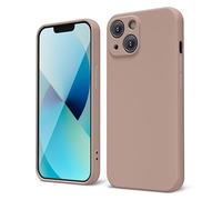 oakxco Designed for iPhone 13 Mini Phone Case Liquid Silicone, Cute Thin Slim Soft Rubber TPU Plain Smooth Gel Cover for Women Girl Aesthetic, Matte Solid Protective & Shockproof, Nude Light Brown