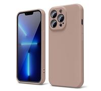 Oakxco Designed for iPhone 13 Pro Phone Case Liquid Silicone Grip, Cute Thin Slim Soft Rubber TPU Plain Smooth Gel Cover for Women Girl Aesthetic, Matte Solid Protective & Shockproof, Nude Light Brown