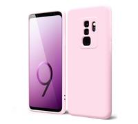 oakxco Designed for Samsung Galaxy S9 Plus Phone Case Liquid Silicone Grip, Cute Thin Slim Soft Rubber TPU Plain Smooth Gel Cover for Women Girl, Matte Solid Protective & Shockproof, Rose Light Pink