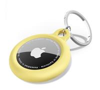oakxco for Airtag Keychain Silicone, Airtag Holder with Key Ring, Air Tag Cover Cute Accessories for Kids, Luggage, Car Dog Collar, Car, Compatible with Apple Airtag Case Waterproof Tracker, Yellow