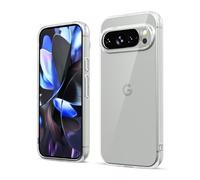 oakxco for Google Pixel 9 Pro XL Phone Case Liquid Silicone Grip, Cute Thin Slim Soft Rubber TPU Plain Smooth Gel Cover for Women Girl Aesthetic Design, Matte Solid Protective & Shockproof, Clear