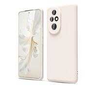 oakxco for Honor 200 Case Silicone, Thin Slim Grip Soft Rubber Gel Protective Phone Case for Women, Matte Plain Solid Color Aesthetic Cute Girly Case with Camera Cover, Beige Stone