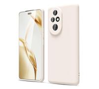 oakxco for Honor 200 Pro Case Silicone, Thin Slim Grip Soft Rubber Gel Protective Phone Case for Women, Matte Plain Solid Color Aesthetic Cute Girly Case with Camera Cover, Beige Stone