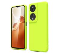 oakxco for Honor X7B Case Silicone, Thin Slim Grip Soft Rubber Gel Protective Phone Case for Women, Matte Plain Bright Color Aesthetic Cute Girly Case with Camera Cover, Neon Green Lime