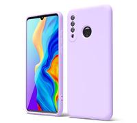 oakxco for Huawei P30 Lite Case Silicone, Thin Slim Grip Soft Rubber Gel Protective Phone Case for Women, Matte Plain Solid Color Aesthetic Cute Girly Case with Camera Cover, Purple Lavender
