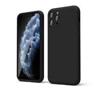 oakxco for iPhone 11 Pro Phone Case Liquid Silicone, Thin Slim Soft Rubber Gel TPU Plain Simple Cover for Women Girl Cute, Matte Solid Color, Black