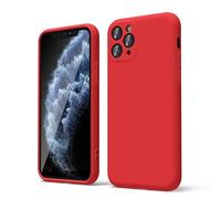 oakxco for iPhone 11 Pro Phone Case Liquid Silicone, Thin Slim Soft Rubber Gel TPU Plain Simple Cover for Women Girl Cute, Matte Solid Color, Red