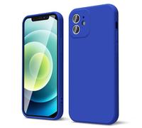 oakxco for iPhone 12 Case Liquid Silicone, Soft Rubber Gel Elegant Aesthetic Basic Simple Cover, Cute Thin Slim TPU Matte Solid Color Plain Smooth Case for Women Men Boy, Royal Blue