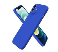 oakxco for iPhone 12 Case Silicone, Ultra Slim Thin Phone Case for Women Girls, Plain Solid Color Minimalist Aesthetic Cute Girly Design, Soft Rubber Gel TPU with Camera Cover Protection, Royal Blue