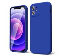 oakxco for iPhone 12 Mini Case Liquid Silicone, Soft Rubber Gel Elegant Aesthetic Basic Simple Cover, Cute Thin Slim TPU Matte Solid Color Plain Smooth Case for Women Men Boy, Royal Blue