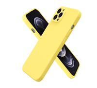 oakxco for iPhone 12 Pro Case Silicone, Ultra Slim Thin Phone Case for Women Girls, Plain Solid Color Minimalist Aesthetic Cute Girly Design, Soft Rubber Gel TPU with Camera Cover Protection, Yellow