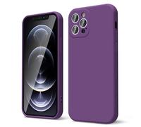oakxco for iPhone 12 Pro Max Case Liquid Silicone, Soft Rubber Gel Elegant Aesthetic Basic Simple Cover, Cute Thin Slim TPU Matte Solid Color Plain Smooth Case for Women Girl, Purple