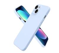 oakxco for iPhone 13 Case Silicone, Ultra Slim Thin Phone Case for Women Girls, Plain Solid Color Minimalist Aesthetic Cute Girly Design, Soft Rubber Gel TPU with Camera Cover Protection, Light Blue