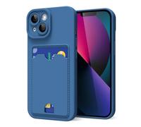 oakxco for iPhone 13 Mini Case with Card Holder, Cute Silicone Wallet Phone Case with Credit Card Slot, Soft Rubber Thin Slim Purse for Women Men with Shockproof Camera Cover Protection, Navy Blue