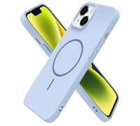 oakxco for iPhone 14 iPhone 13 Case Silicone Mag Safe, Magnetic Slim Thin Phone Case Compatible with Magsafe Wireless Charging, Cute Girly Aesthetic Soft Rubber Safecase for Women Girls, Light Blue