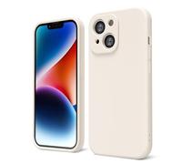 oakxco for iPhone 14 Phone Case Liquid Silicone, Cute Thin Slim Soft Rubber TPU Plain Smooth Gel Cover for Women Girl Aesthetic Design, Matte Solid Protective & Shockproof Bumper Grip, Beige Stone