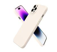 oakxco for iPhone 14 Pro Max Case Silicone, Ultra Slim Thin Phone Case for Women Girls, Plain Solid Color Minimalist Aesthetic Cute Girly Design, Soft Rubber Gel TPU with Camera Cover, Beige Stone