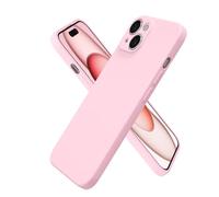 oakxco for iPhone 15 Case Silicone, Ultra Slim Thin Phone Case for Women Girls, Plain Solid Color Minimalist Aesthetic Cute Girly Design, Soft Rubber Gel TPU with Camera Cover Protection, Light Pink