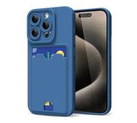 oakxco for iPhone 15 Pro Max Case with Card Holder, Cute Silicone Wallet Phone Case with Credit Card Slot, Soft Rubber Thin Slim Purse for Women Men with Shockproof Camera Cover Protection, Navy Blue