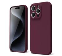 oakxco for iPhone 15 Pro Phone Case Liquid Silicone, Thin Slim Soft Rubber Gel TPU Plain Simple Cover for Women Girl Cute, Matte Solid Color,Burgundy Plum Wine