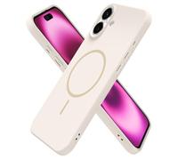 oakxco for iPhone 16 Plus Case Silicone Mag Safe, Magnetic Slim Thin Phone Case Compatible with Magsafe Wireless Charging, Cute Girly Aesthetic Soft Rubber Gel Safecase for Women Girls, Beige Cream