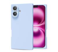 oakxco for iPhone 16 Plus Phone Case Silicone Square Edge, Y2k Rectangle Soft Rubber Gel Cute Phone Case for Women, Girly Aesthetic Trendy Design, Thin Slim Matte TPU Protective Cover, Light Blue