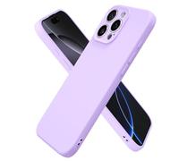 Oakxco for iPhone 16 Pro Max Case Silicone, Ultra Slim Thin Phone Case for Women Girls, Plain Solid Color Minimalist Aesthetic Cute Girly Design, Soft Rubber Gel TPU with Camera Cover, Purple Lavender