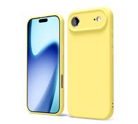 oakxco for iPhone 17 Air Phone Case Liquid Silicone, Cute Thin Slim Grip Soft Rubber Gel for Women Men, Smooth Matte TPU Plain Solid Color Girly Simple Case with Camera Cover Protection, Yellow