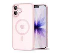 oakxco for iPhone 17 Case Clear Magnetic Compatible with Magsafe, Cute Thin Slim Transparent Anti-Yellow Acrylic, Hybird Hard Plastic & Silicone Rubber Girly Mag Safe Phone Case for Women, Light Pink