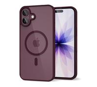 oakxco for iPhone 17 Case Clear Magnetic Compatible with Magsafe, Cute Thin Slim Transparent Anti-Yellow Acrylic, Hybird Hard Plastic & Silicone Girly Mag Safe Case for Women Men, Burgundy Maroon