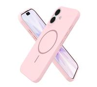 oakxco for iPhone 17 Case Silicone Mag Safe, Magnetic Slim Thin Phone Case Compatible with Magsafe Wireless Charging, Cute Girly Aesthetic Soft Rubber Gel Safecase for Women Girls, Light Pink