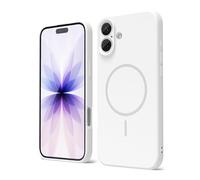 oakxco for iPhone 17 Case Silicone Mag Safe, Magnetic Slim Thin Phone Case Compatible with Magsafe, Women Girls Cute Girly Aesthetic Soft Rubber Gel Safecase with Camera Cover, White