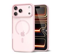 oakxco for iPhone 17 Pro Case Clear Magnetic Compatible with Magsafe, Cute Thin Slim Transparent Anti-Yellow Acrylic, Hybird Hard Plastic & Silicone Girly Mag Safe Phone Case for Women, Light Pink