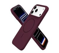 oakxco for iPhone 17 Pro Case Silicone Mag Safe, Magnetic Slim Thin Phone Case Compatible with Magsafe Wireless Charging, Cute Girly Aesthetic Soft Rubber Gel Safecase for Women Girls, Burgundy