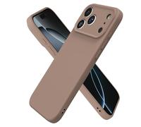 oakxco for iPhone 17 Pro Max Case Silicone, Ultra Slim Thin Phone Case for Women Girls, Plain Solid Color Minimalist Aesthetic Cute Girly Design, Soft Rubber Gel TPU with Camera Cover, Brown Fall