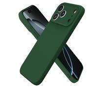 oakxco for iPhone 17 Pro Max Case Silicone, Ultra Slim Thin Phone Case for Women Girls, Plain Solid Color Minimalist Aesthetic Cute Girly Design, Soft Rubber Gel TPU with Camera Cover, Dark Green