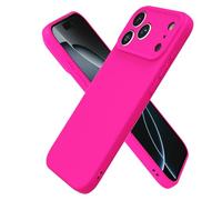 oakxco for iPhone 17 Pro Max Case Silicone, Ultra Slim Thin Phone Case for Women Girls, Plain Solid Color Minimalist Aesthetic Cute Girly Design, Soft Rubber Gel TPU with Camera Cover, Neon Hot Pink