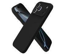 oakxco for iPhone 17 Pro Max Case Silicone, Ultra Slim Thin Phone Case for Women Girls, Plain Solid Color Minimalist Aesthetic Cute Girly Design, Soft Rubber Gel TPU with Camera Cover, Black