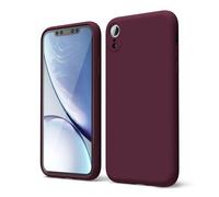 oakxco for iPhone XR Phone Case Liquid Silicone, Thin Slim Soft Rubber Gel TPU Plain Simple Cover for Women Girl Cute, Matte Solid Color, Burgundy Plum Wine