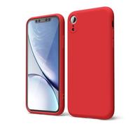 oakxco for iPhone XR Phone Case Liquid Silicone, Thin Slim Soft Rubber Gel TPU Plain Simple Cover for Women Girl Cute, Matte Solid Color, Red
